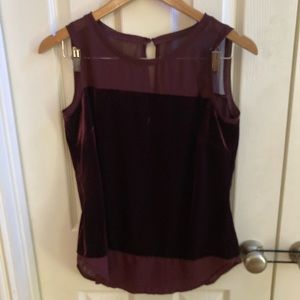 Velvet and sheer tank top for holiday party